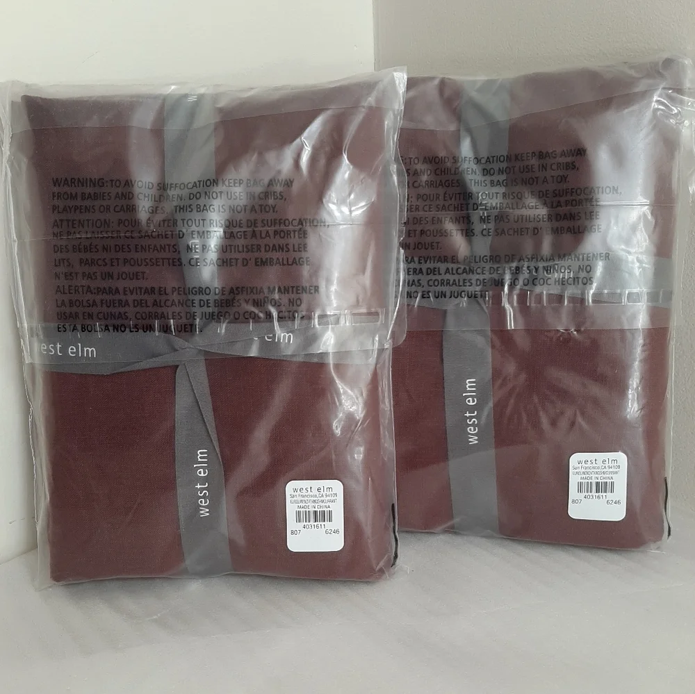 West Elm Belgian Flax Linen King Shams Currant